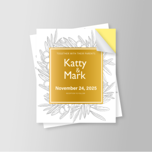 Gold Foil Sticker Glossy Lamination 80gsm